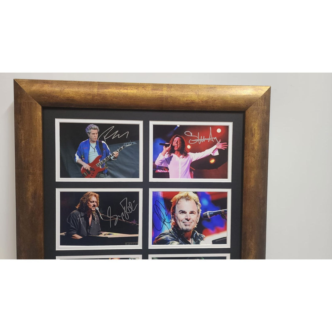 Steve Perry Neal Schon Jonathan Cain Ross Valory Greg Rolie Journey 5x7 photos with Museum quality frame 22x28 and signing proof Awesome Artifacts