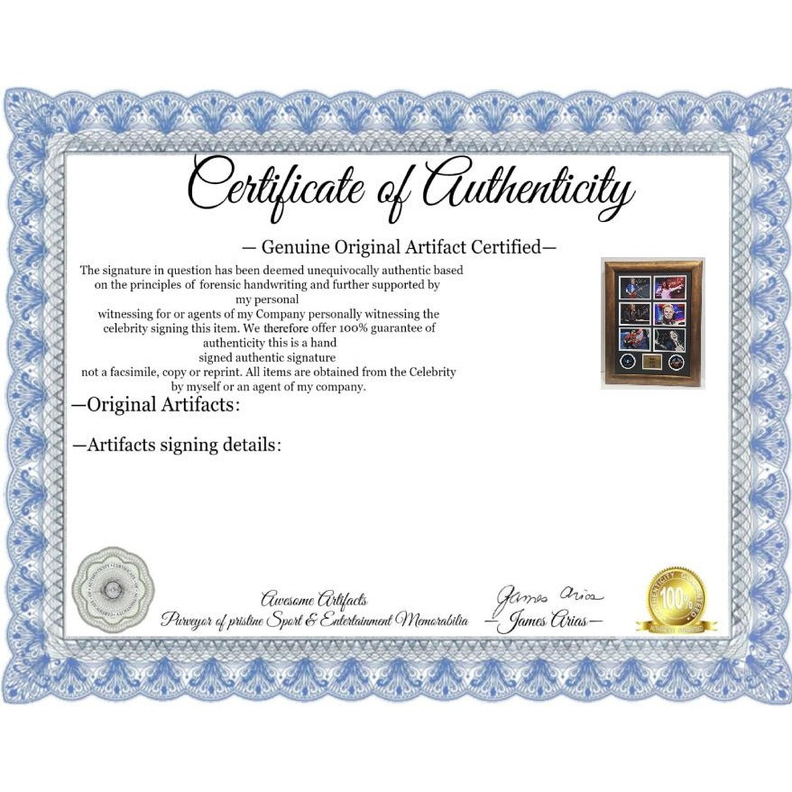 Steve Perry Neal Schon Jonathan Cain Ross Valory Greg Rolie Journey 5x7 photos with Museum quality frame 22x28 and signing proof Awesome Artifacts