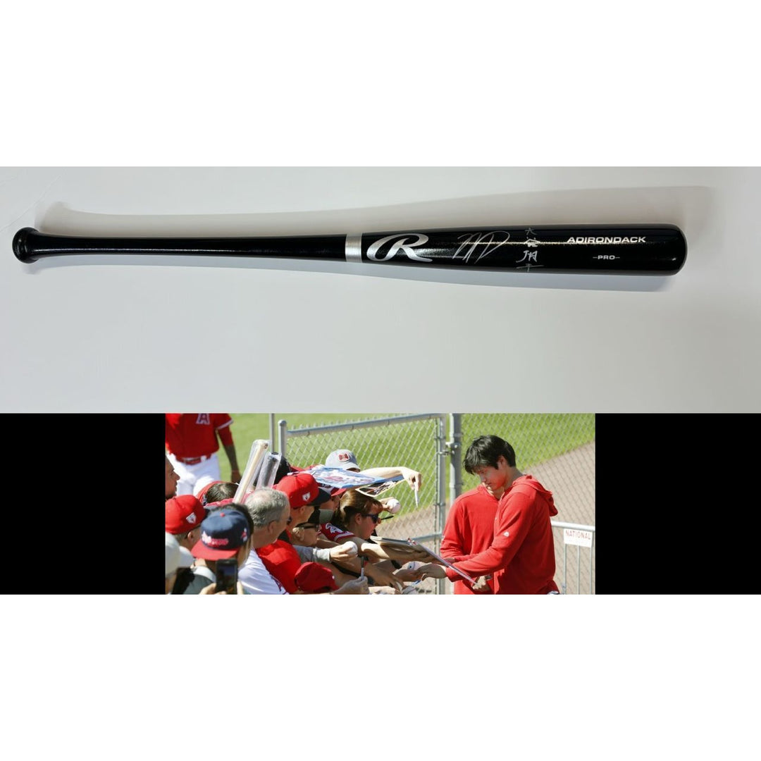 Shohei Ohtani Los Angeles Rawlings MLB game model bat signed with proof