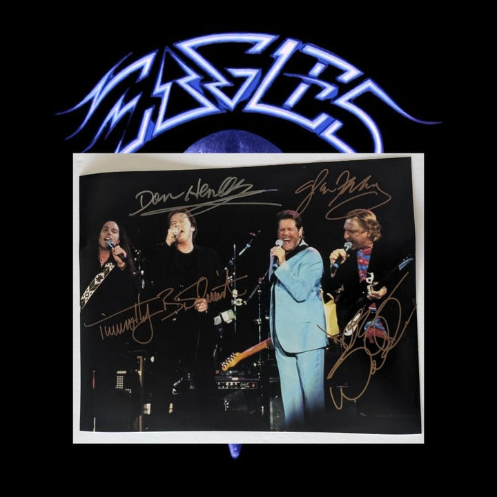 The Eagles, Don Henley, Joe Walsh, Glenn Frey, Timothy B. Schmidt, 11x14, photo, signed with proof