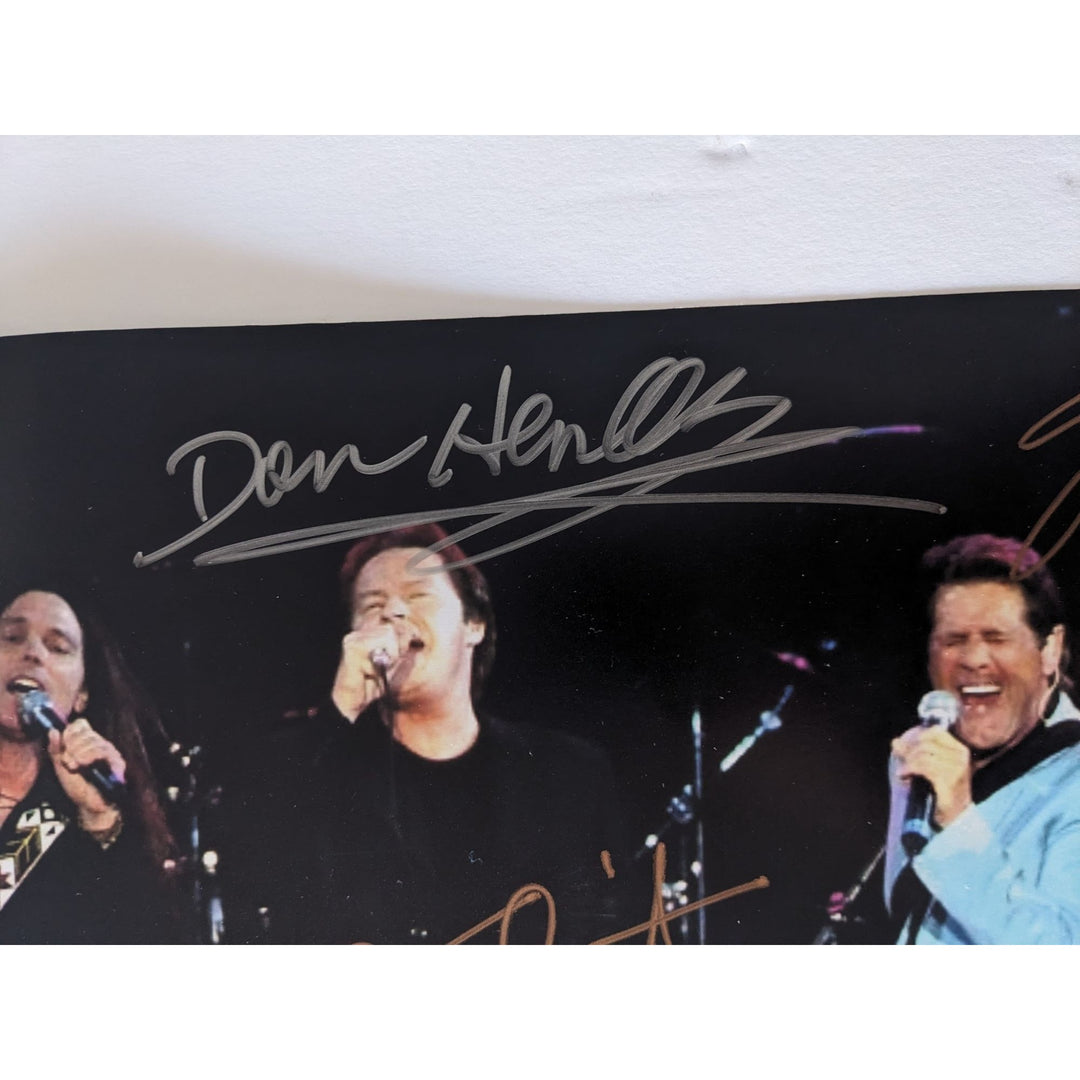 The Eagles, Don Henley, Joe Walsh, Glenn Frey, Timothy B. Schmidt, 11x14, photo, signed with proof