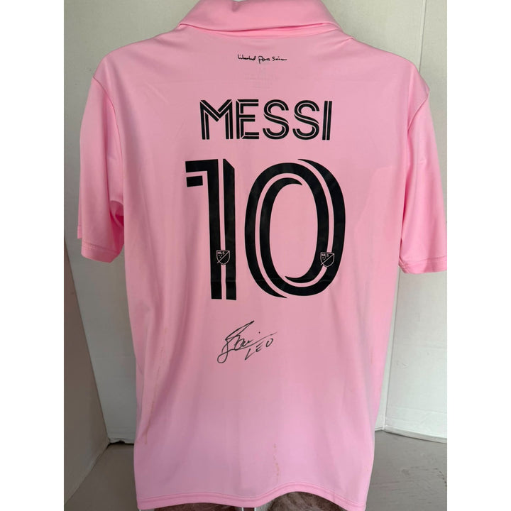 Lionel Messi Inter Miami game model jersey signed with proof.