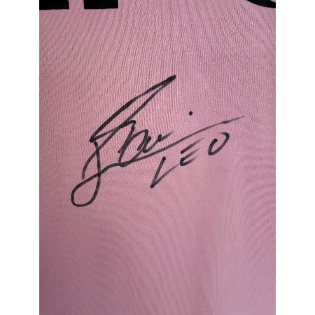 Lionel Messi Inter Miami game model jersey signed with proof.