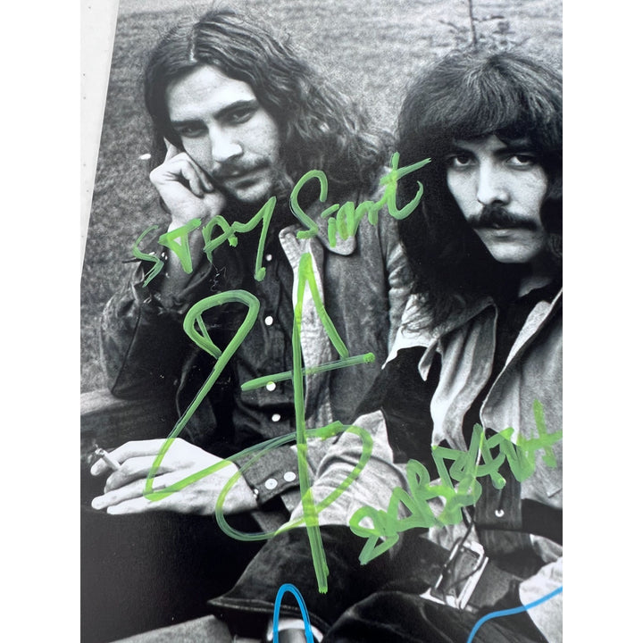 Ozzy Osbourne, Tony Iommi, Geezer Butler, Bill Ward Black Sabath vintage 11x14 photo signed with proof.