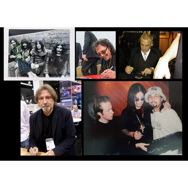 Ozzy Osbourne, Tony Iommi, Geezer Butler, Bill Ward Black Sabath vintage 11x14 photo signed with proof.