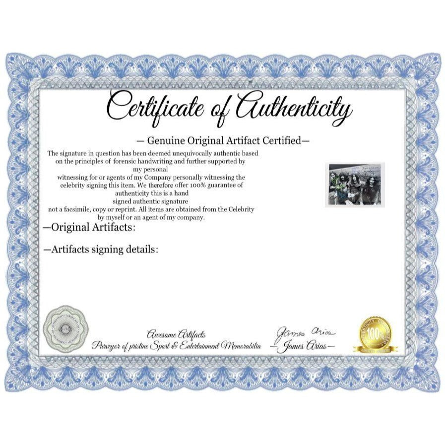 Ozzy Osbourne, Tony Iommi, Geezer Butler, Bill Ward Black Sabath vintage 11x14 photo signed with proof.