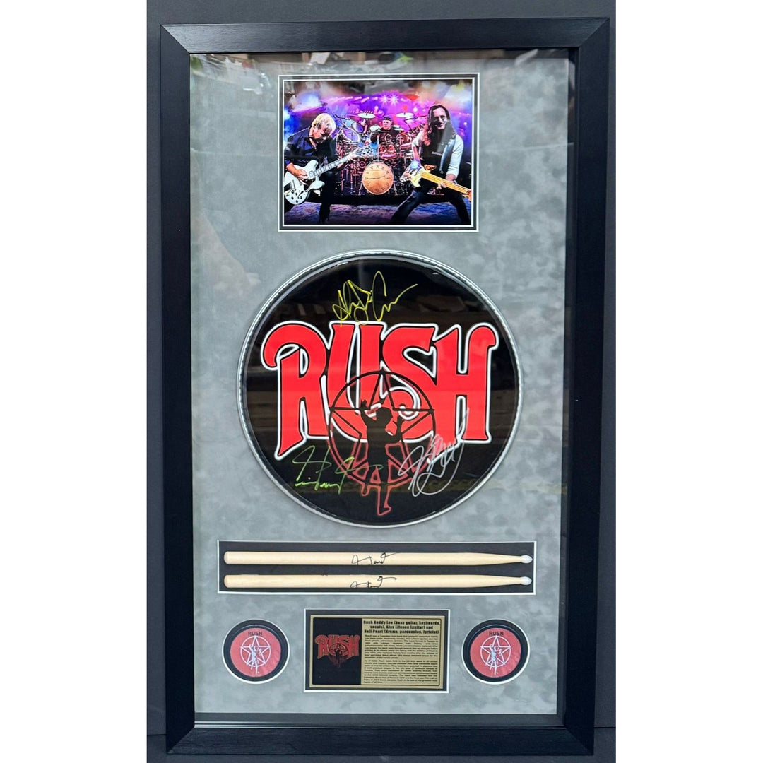 Red Hot Chili Peppers Anthony Kiedis flea Chad Smith John Frusciante 14 inch drum head sign with proof Awesome Artifacts