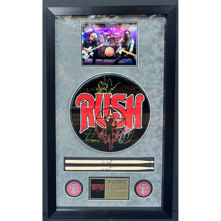 Red Hot Chili Peppers Anthony Kiedis flea Chad Smith John Frusciante 14 inch drum head sign with proof Awesome Artifacts