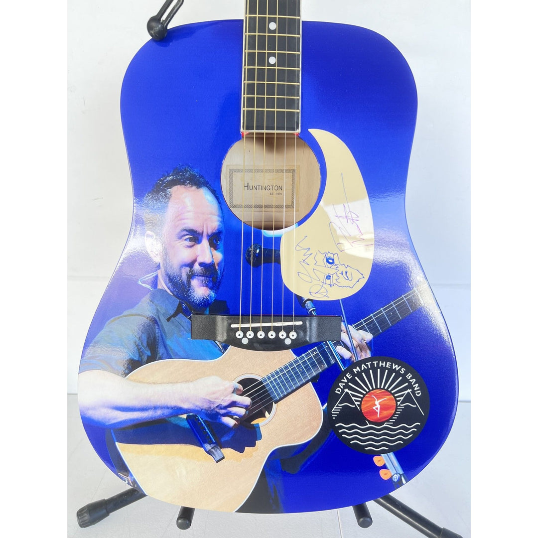 Dave Mathews full size acoustic guitar one of a kind signed with a hand sketch by Dave himself