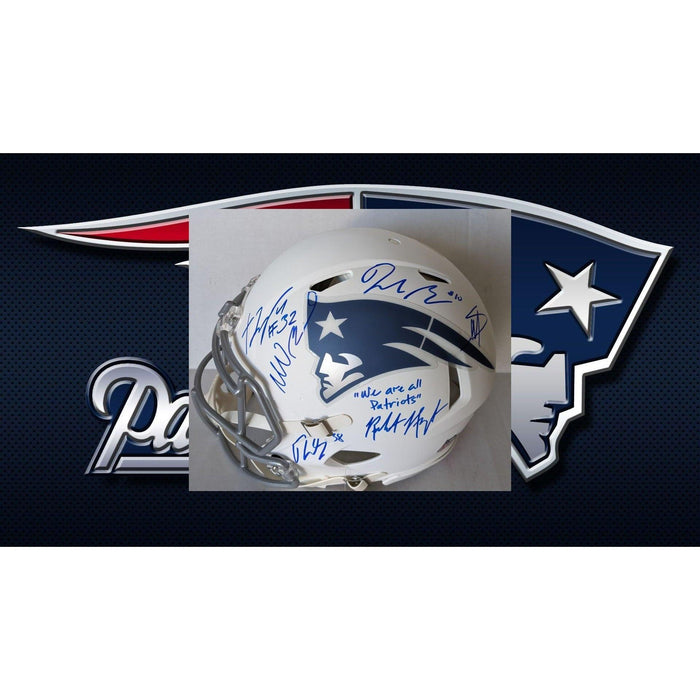 New England Patriots 2025 Rivalries Helmet Robert Kraft, Drake Maye, Mike Vrabel, TreVeyon Henderson, Rhamondre Stevenson, Stefon Diggs
