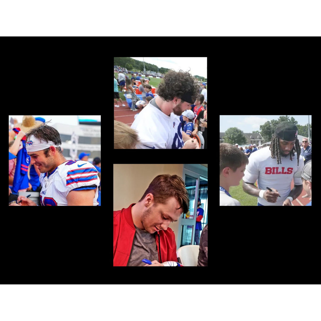 Buffalo Bills Josh Allen signed with inscription, James Cook, Dawson Knox, Khalil Shakir, Dalton Kinkaid, Keon Coleman Riddell helmet