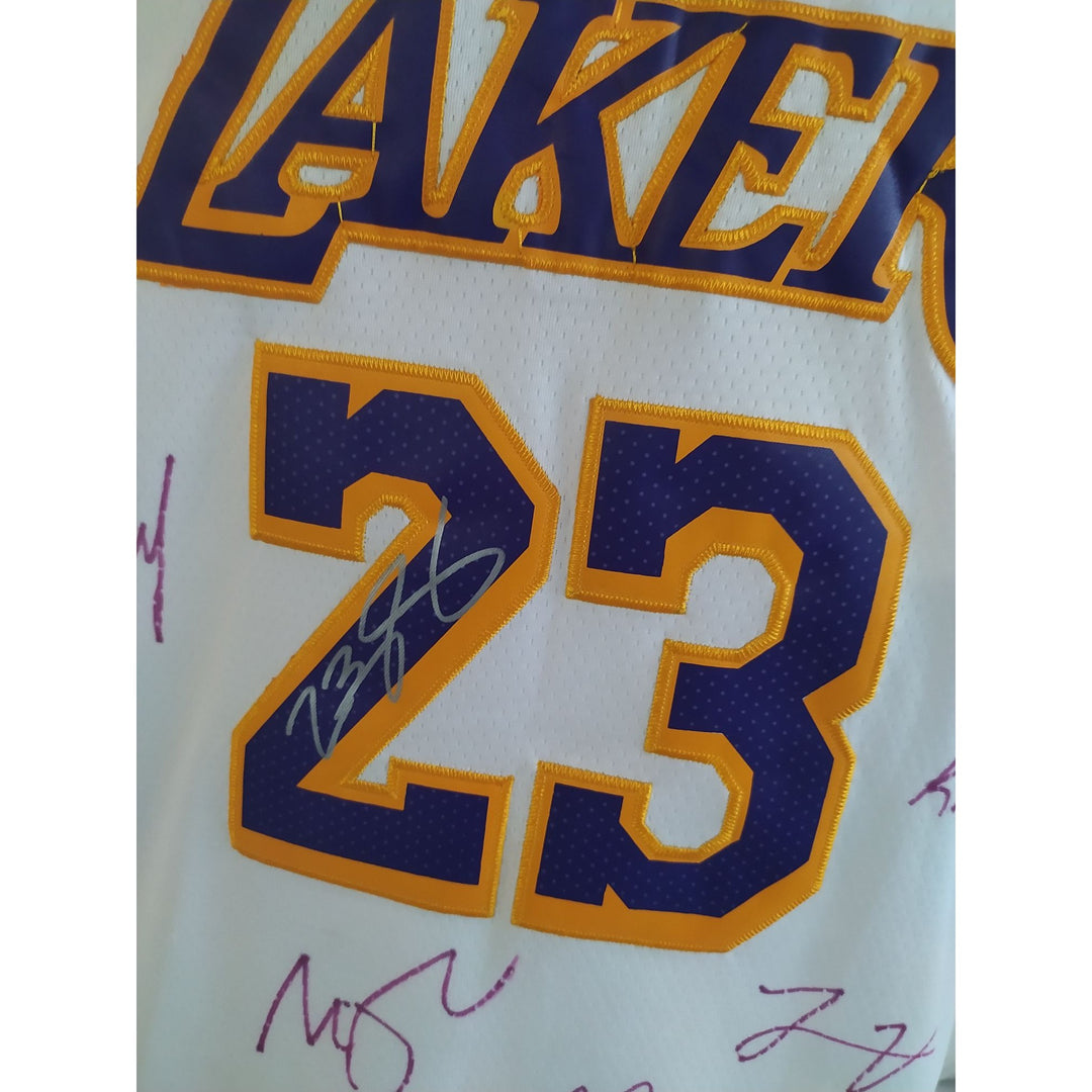 LeBron James Anthony Davis Los Angeles Lakers team signed jersey with proof