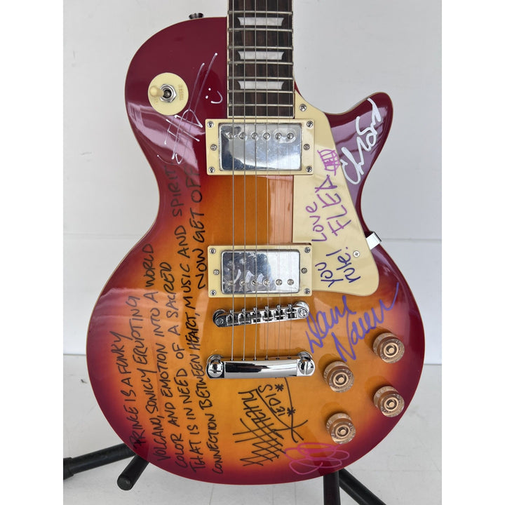"RHCP" vintage les paul electric guitar Anthony Kiedis, "flea", John Frusciante, Chad Smith with sketch, Dave Navarro, Josh Klinghoffer.