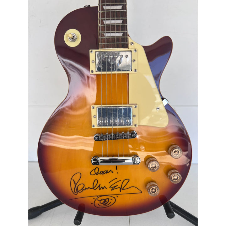 Paul McCartney vintage cherry les paul full size electric guitar signed with sketch/ inscription very rare & proof of signing.