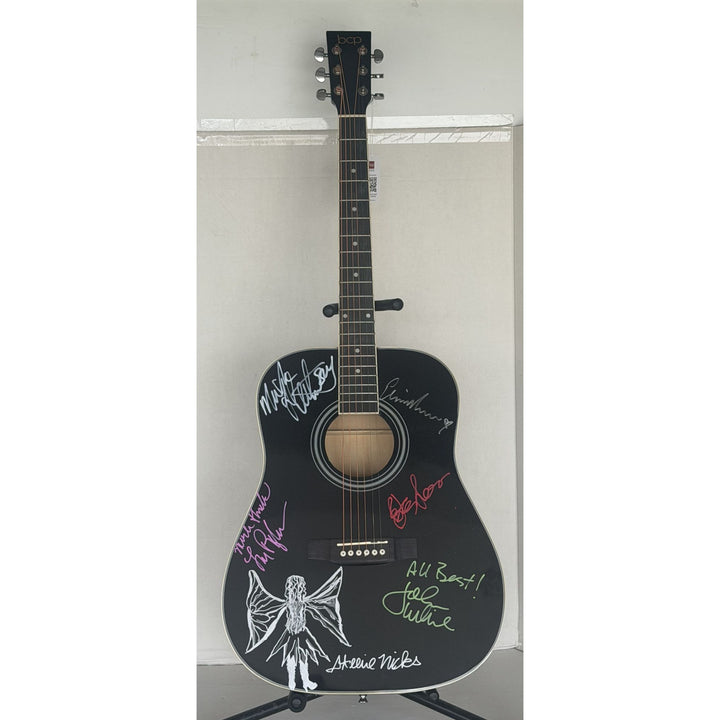 Fleetwood Mac Stevie Nicks Peter Green Mick Fleetwood John and Christy McVie Lindsay Buckingham  full size acoustic guitar signed with proof.