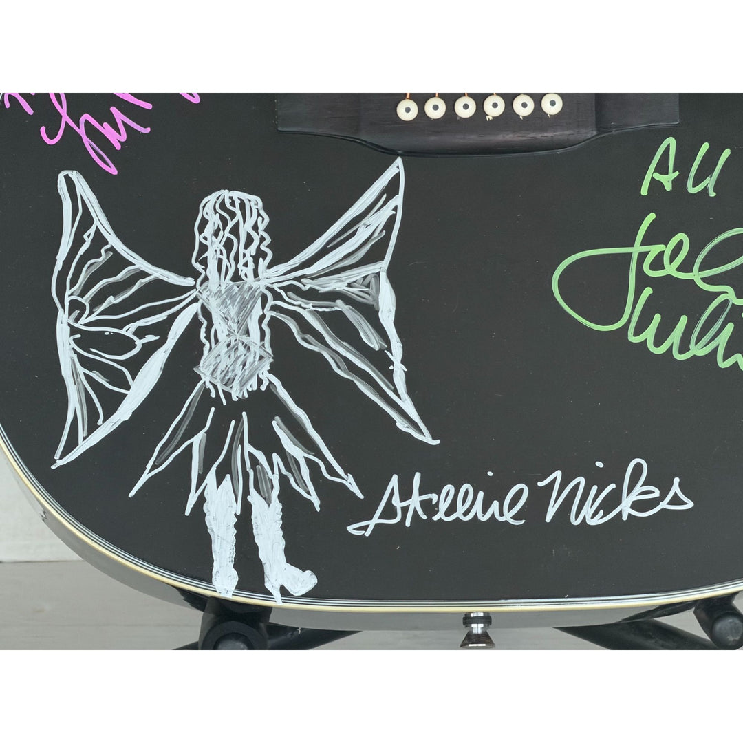 Fleetwood Mac Stevie Nicks Peter Green Mick Fleetwood John and Christy McVie Lindsay Buckingham  full size acoustic guitar signed with proof.