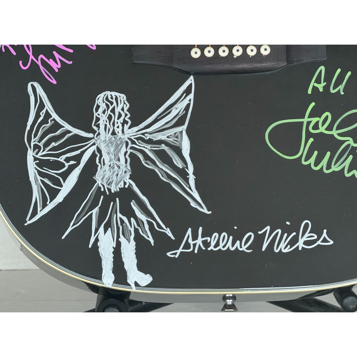 Fleetwood Mac Stevie Nicks Peter Green Mick Fleetwood John and Christy McVie Lindsay Buckingham  full size acoustic guitar signed with proof.