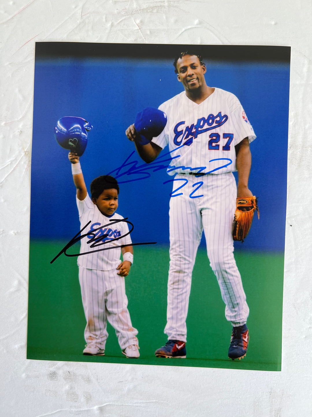 Vladimir Guerrero Jr. and Vladimir Guerrero Sr. 8x10 photo signed with proof