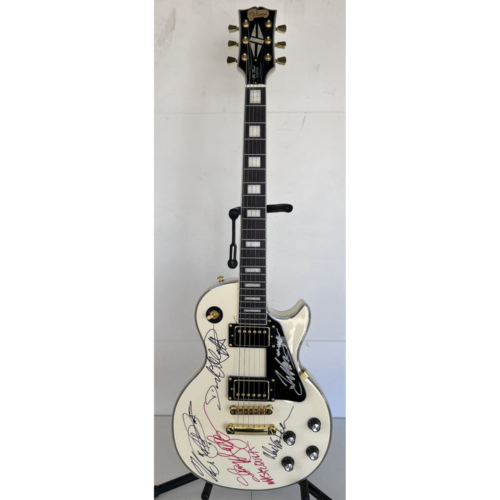 Van Halen vintage white les paul electric guitar Eddie & Alex Van Halen, Michael Anthony, David Lee Roth Sammy Hagar signed with proof..