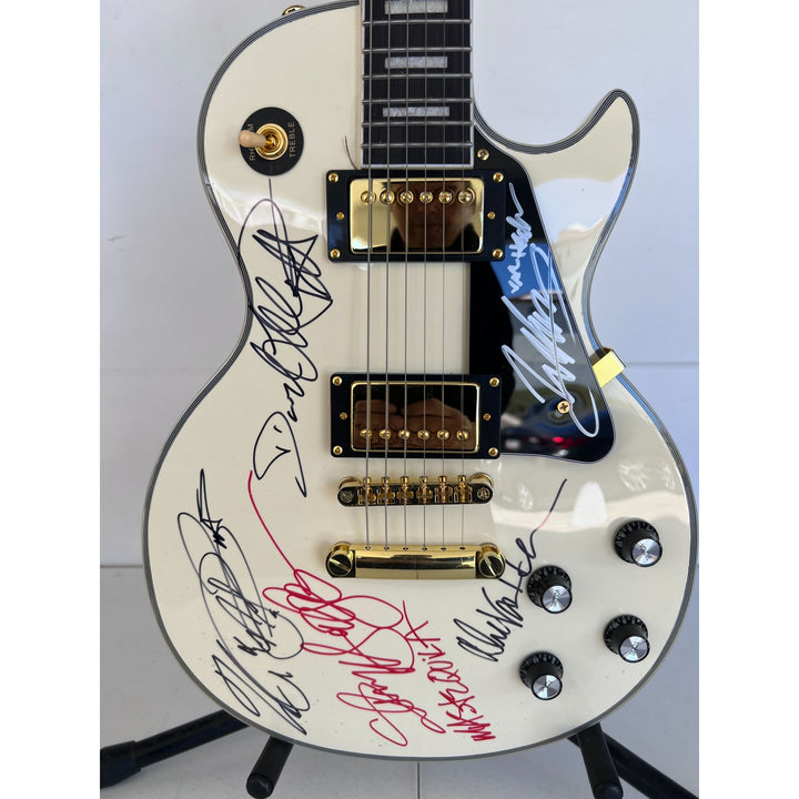 Van Halen vintage white les paul electric guitar Eddie & Alex Van Halen, Michael Anthony, David Lee Roth Sammy Hagar signed with proof..