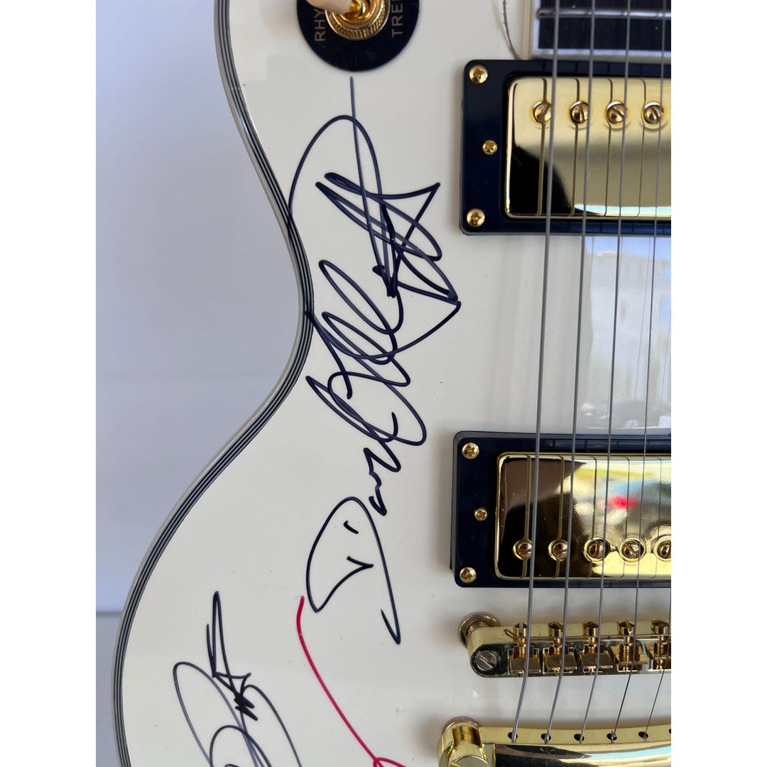 Van Halen vintage white les paul electric guitar Eddie & Alex Van Halen, Michael Anthony, David Lee Roth Sammy Hagar signed with proof..