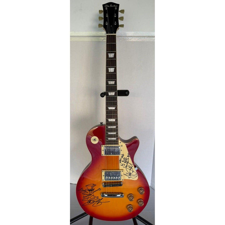 Michael Jackson signed with lyrics and Saul Hudson SLASH with sketch vintage Cherry les paul guitar signed with proof