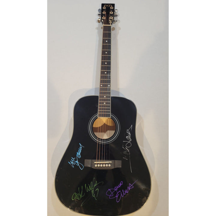 Foreigner Mick Jones, Lou Gramm, Dennis Elliot & Rick Wills full size acoustic guitar signed with proof Awesome Artifacts