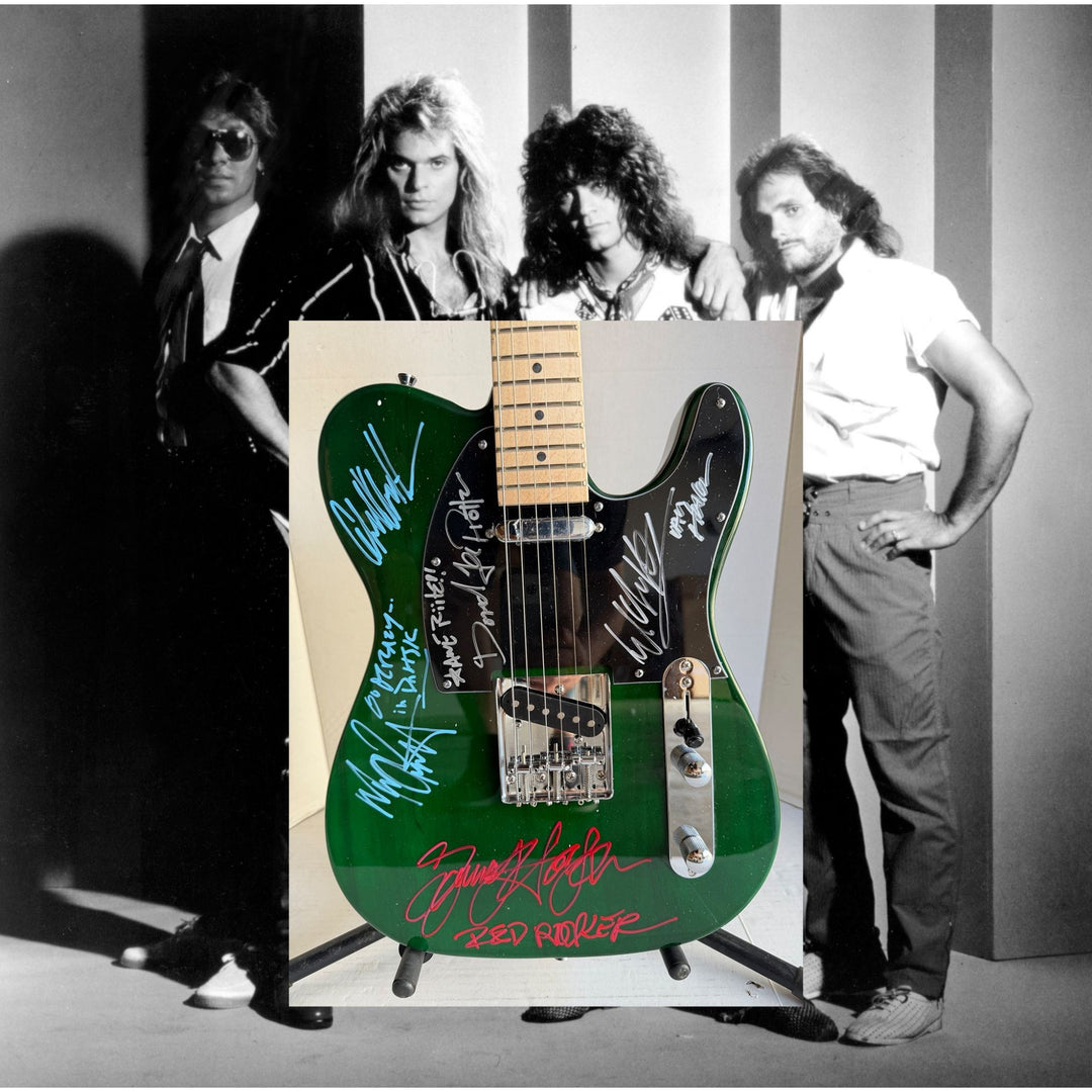 Van Halen Eddie & Alex Van Halen, Michael Anthony, David Lee Roth Sammy Hagar Telecaster electric guitar signed with proof.