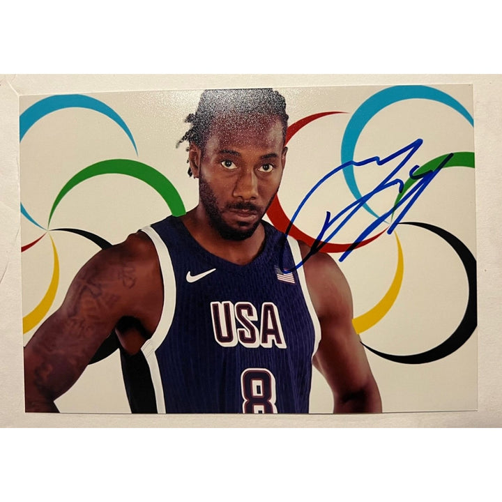 Kawhi Leonard Men’s Basketball USA 5x7 photo signed