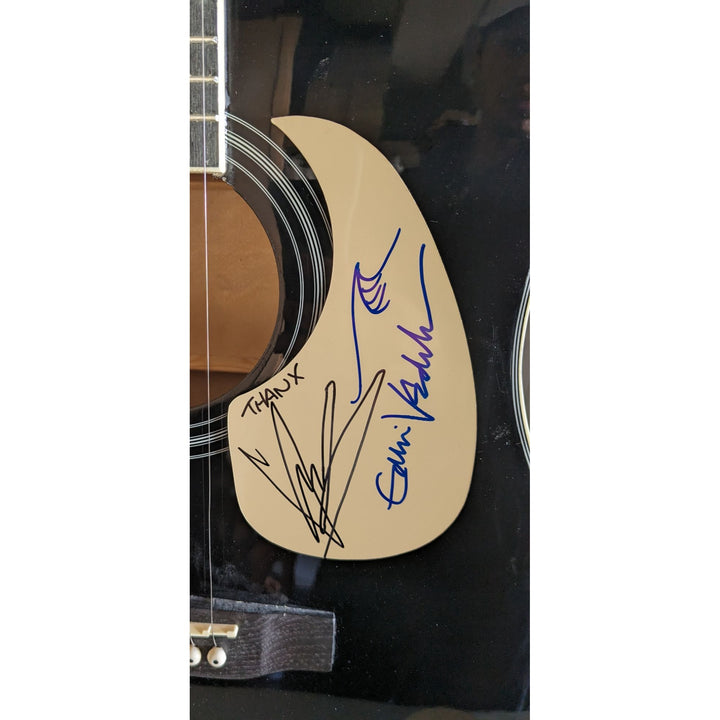 Chris Cornell of Sound Garden and Eddie Vedder of Pearl Jam 41' full size acoustic guitar signed with proof