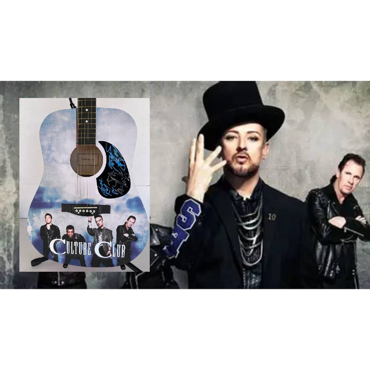 Culture Club George O'Dowd Boy George full size acoustic guitar (one of a kind ) signed with proof.