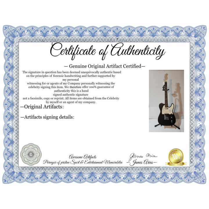 CSNY David Crosby , Stephen Stills, Graham Nash, Neil Young authentic Fender telecaster full size electric guitar signed with proof