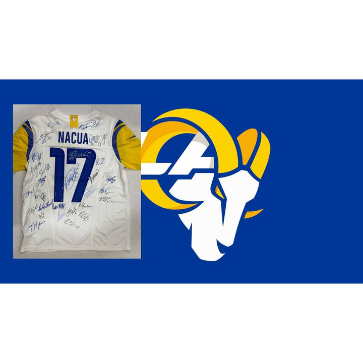 Los Angeles Rams Puka Nacua, Sean McVay 2025 game model team signed jersey with proof