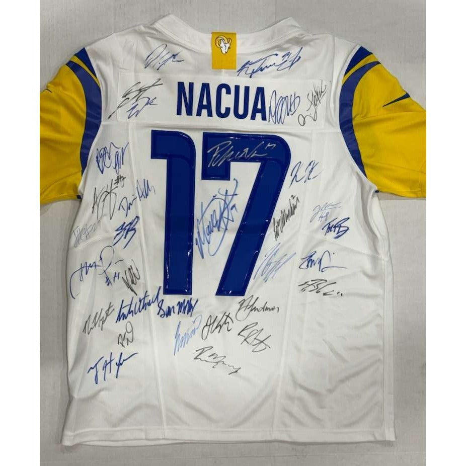 Los Angeles Rams Puka Nacua, Sean McVay 2025 game model team signed jersey with proof