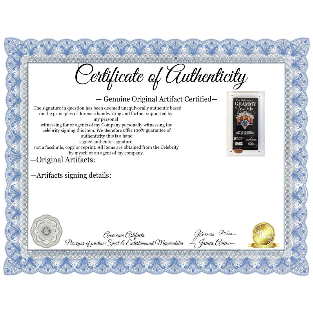 Tupac Shakur "2Pac" & Coolio vintage Grammy Awards ticket original signed with proof