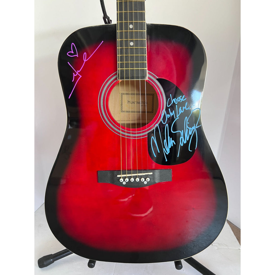 Jewel Kilcher "Jewel" and Melissa Etheridge acoustic guitar full size 38' signed with proof