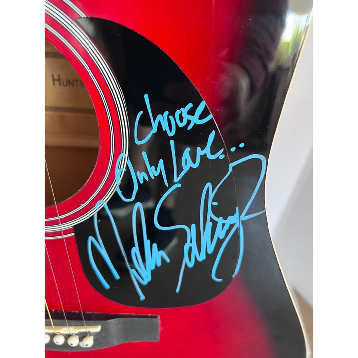 Jewel Kilcher "Jewel" and Melissa Etheridge acoustic guitar full size 38' signed with proof