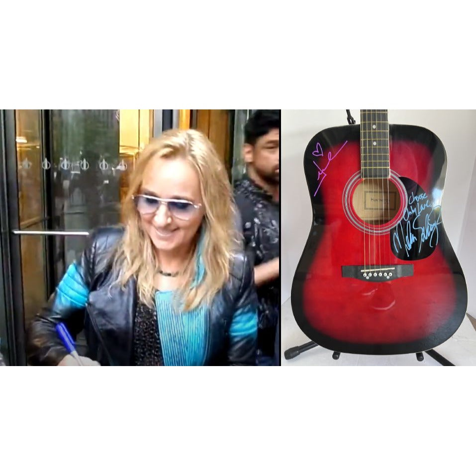 Jewel Kilcher "Jewel" and Melissa Etheridge acoustic guitar full size 38' signed with proof