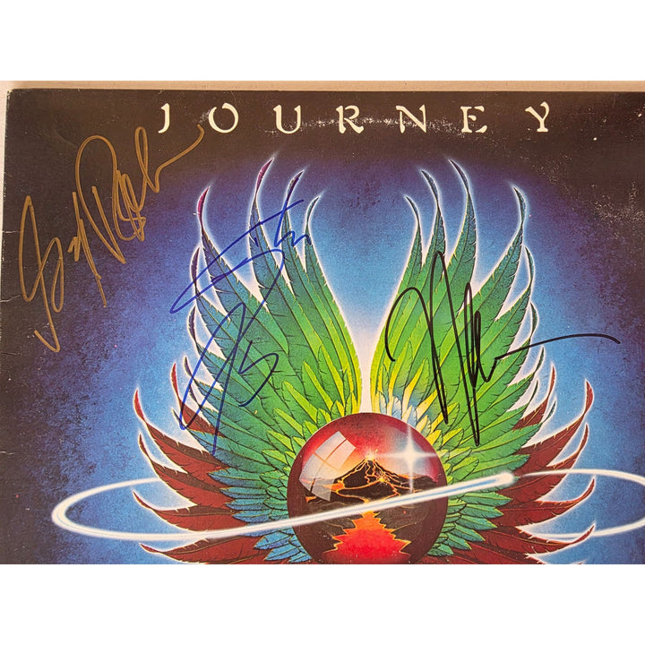 Neal Schon, Ross Valory, Jonathan Cain, Greg Rowley Steve Perry Journey "Evolution" album signed with proof.
