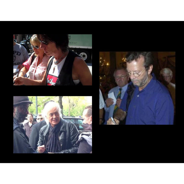 Yardbirds Jeff Beck Jimmy Page & Eric Clapton full size vintage les paul guitar signed with proof & museum quality frame