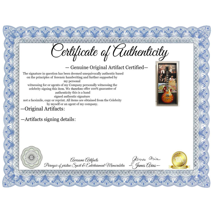 Yardbirds Jeff Beck Jimmy Page & Eric Clapton full size vintage les paul guitar signed with proof & museum quality frame