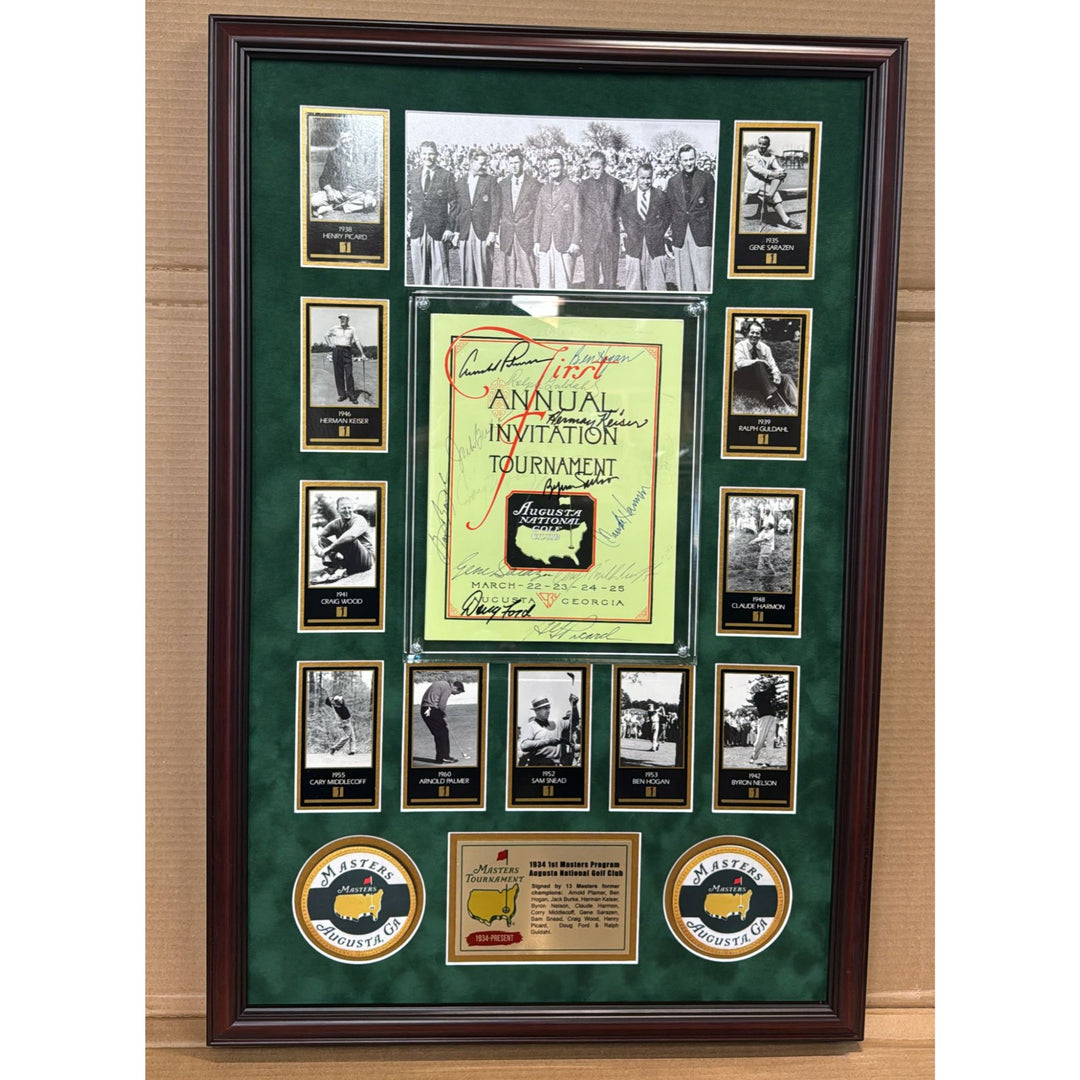 Arnold Plamer, Ben Hogan,  Sam Snead, 1934 1st MASTERS Program AUGUSTA NATIONAL GOLF CLUB signed by 13 Masters Champions