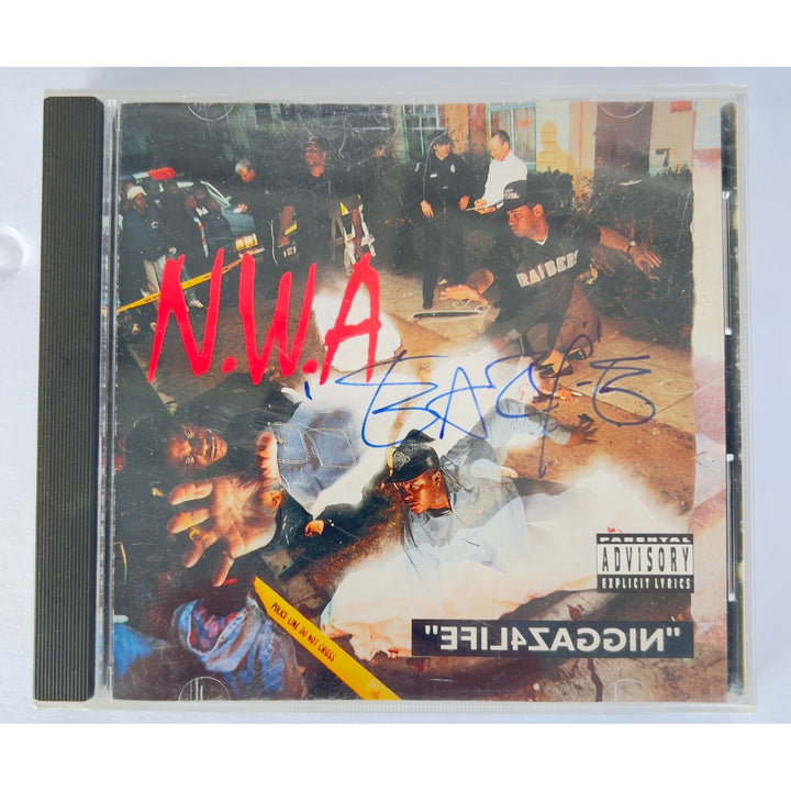 NWA "Niggaz4Life" Eric "Eazy - E" Wright CD jacket & and CD both signed with proof