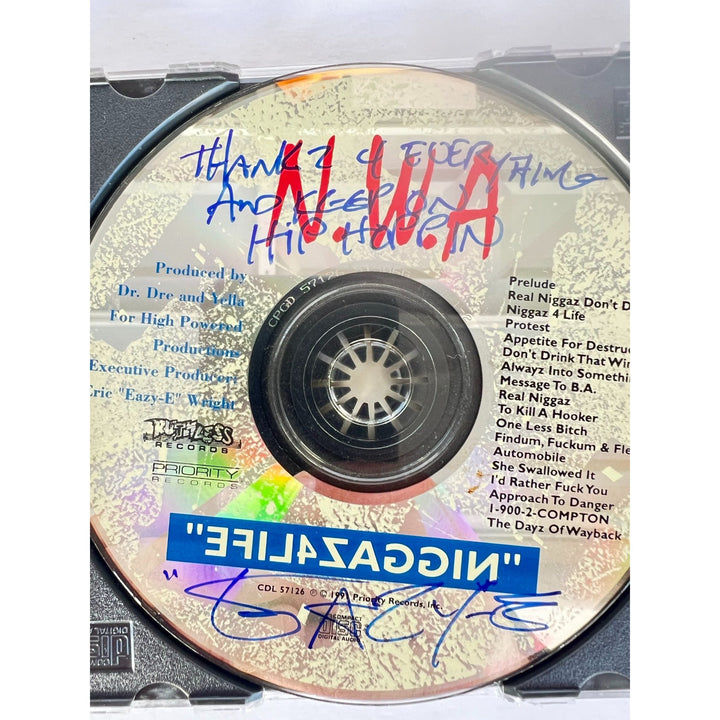 NWA "Niggaz4Life" Eric "Eazy - E" Wright CD jacket & and CD both signed with proof