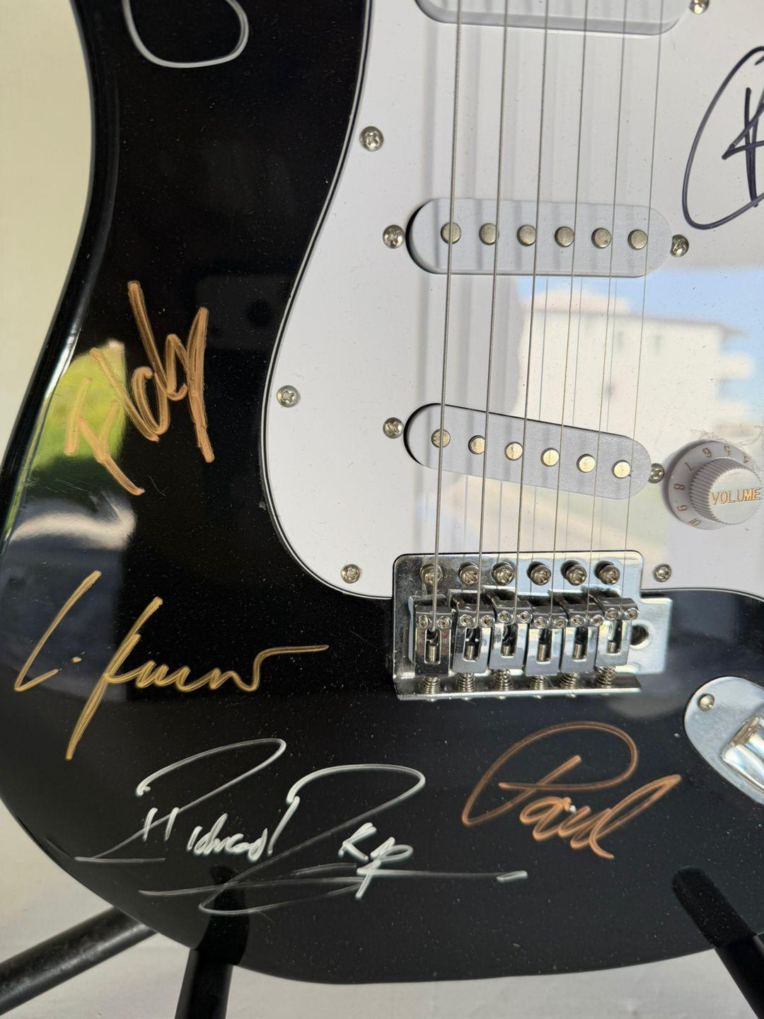 Rammstein full size Stratocaster electric guitar signed with proof