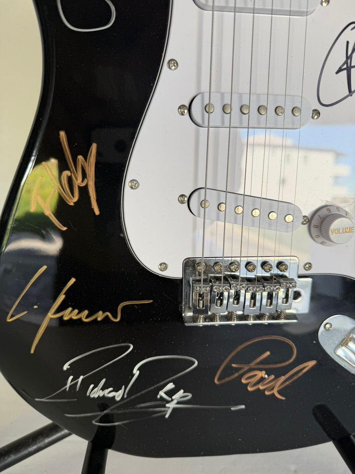 Rammstein full size Stratocaster electric guitar signed with proof