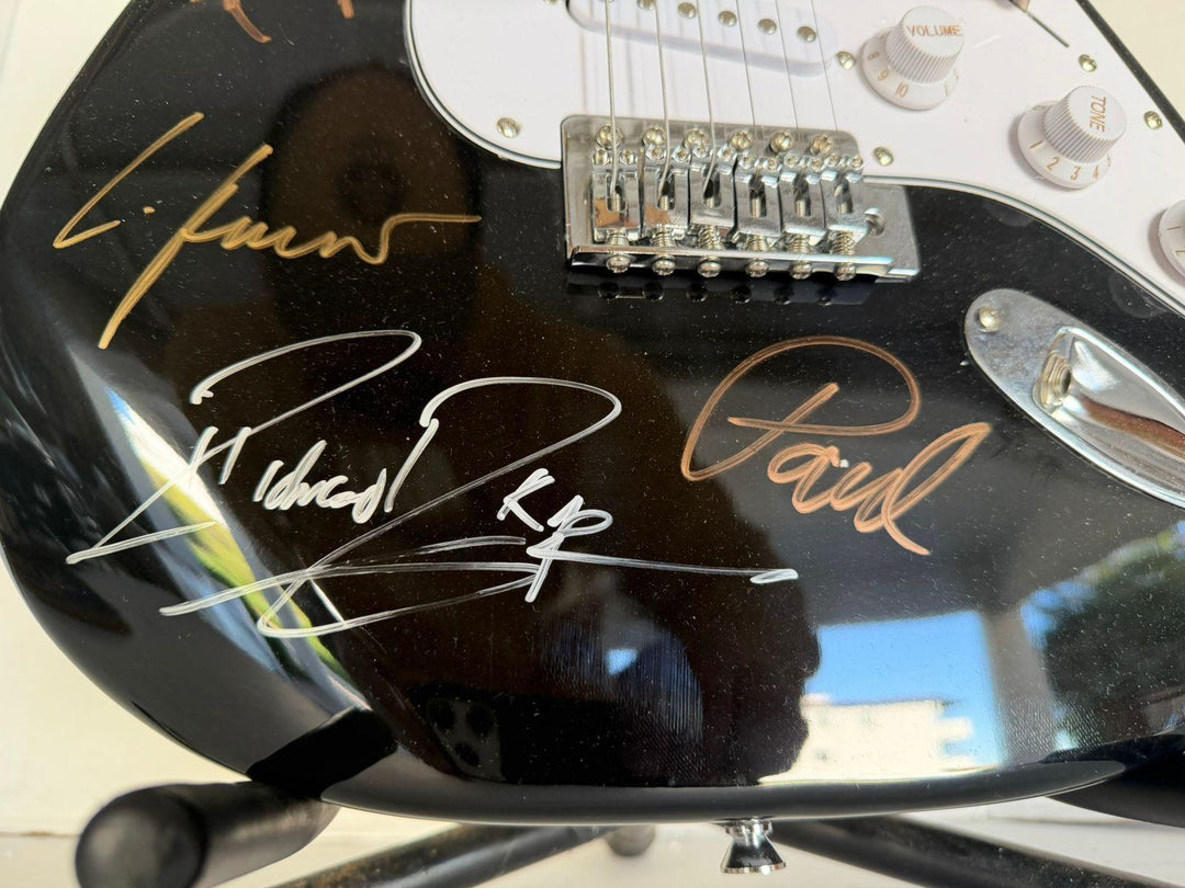 Rammstein full size Stratocaster electric guitar signed with proof