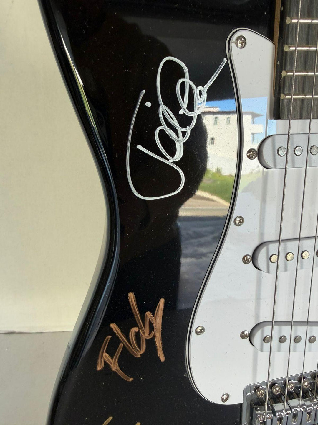 Rammstein full size Stratocaster electric guitar signed with proof