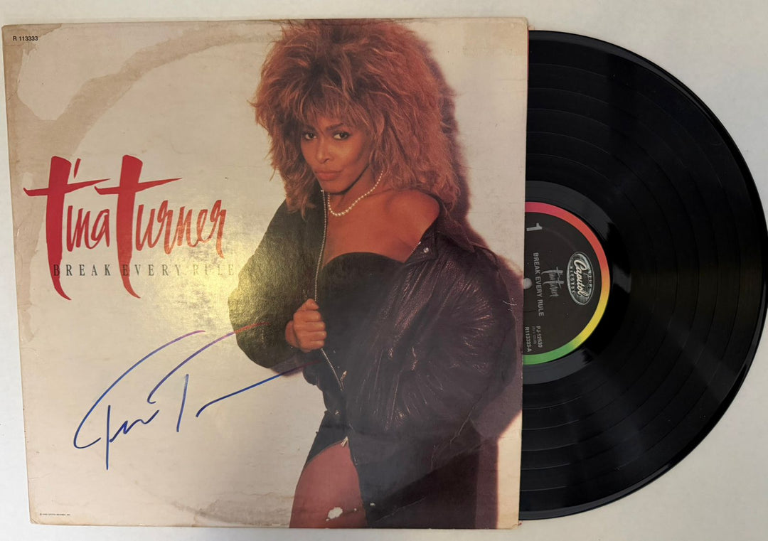 Tina Turner "Break Every Rule" original album LP signed with proof