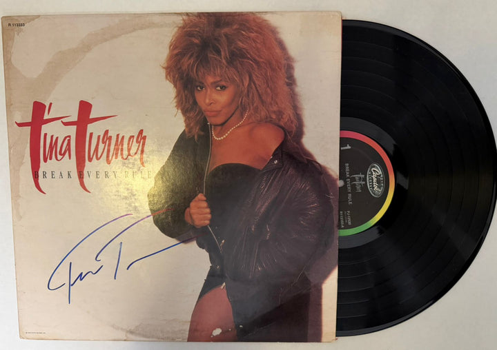 Tina Turner "Break Every Rule" original album LP signed with proof